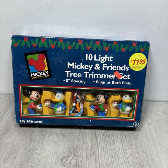 Disney 10 Light Christmas Tree String Lights MICKEY MOUSE & Friends Goofy Donald - Picture 1 of 11